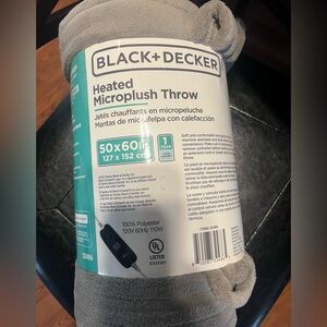 Black & Decker Gray Heated Microplush Throw